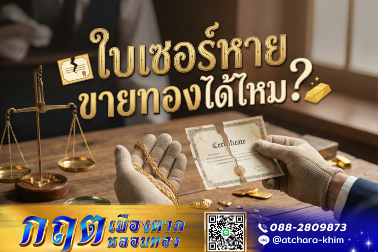 ใบเซอร์หาย ขายทองได้ไหม