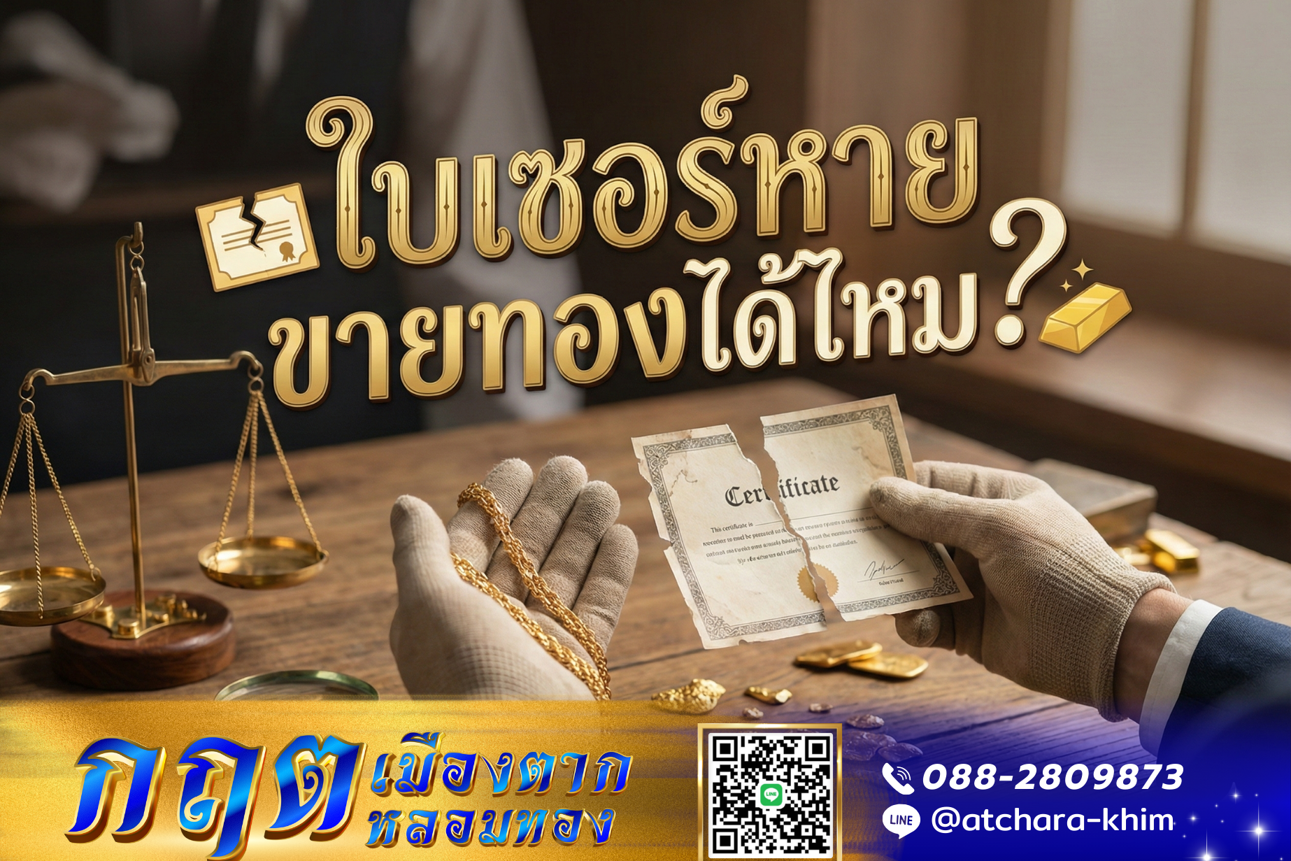 ใบเซอร์หาย ขายทองได้ไหม